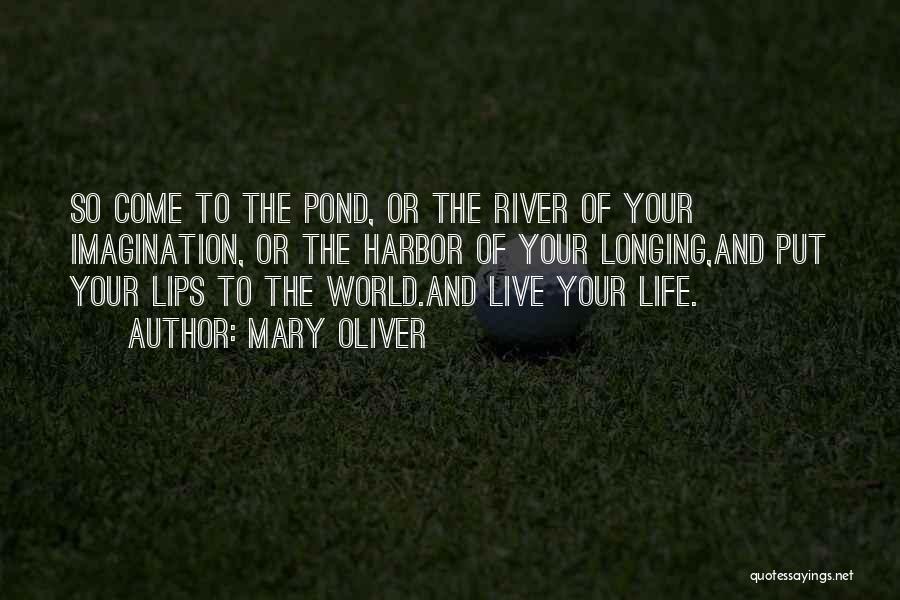 Mary Oliver Quotes: So Come To The Pond, Or The River Of Your Imagination, Or The Harbor Of Your Longing,and Put Your Lips