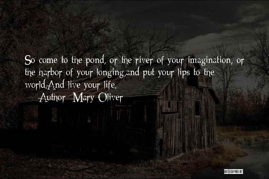 Mary Oliver Quotes: So Come To The Pond, Or The River Of Your Imagination, Or The Harbor Of Your Longing,and Put Your Lips