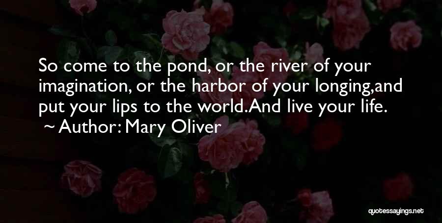 Mary Oliver Quotes: So Come To The Pond, Or The River Of Your Imagination, Or The Harbor Of Your Longing,and Put Your Lips