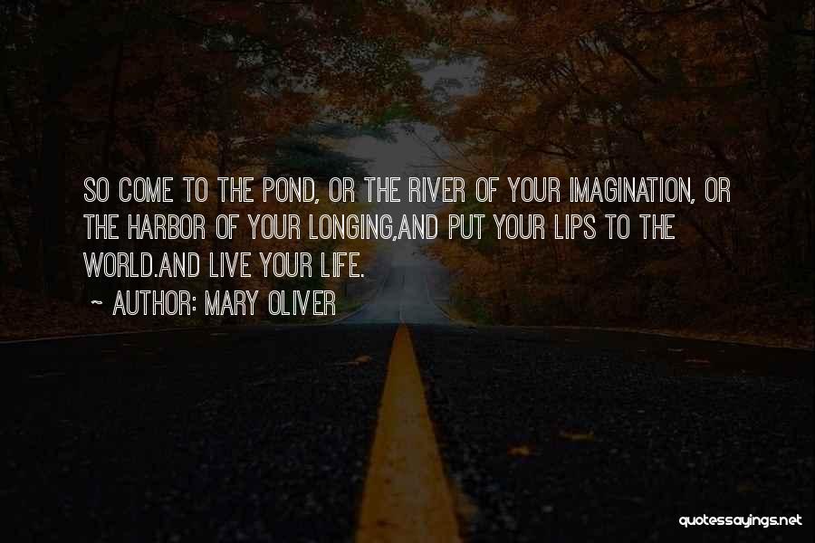 Mary Oliver Quotes: So Come To The Pond, Or The River Of Your Imagination, Or The Harbor Of Your Longing,and Put Your Lips