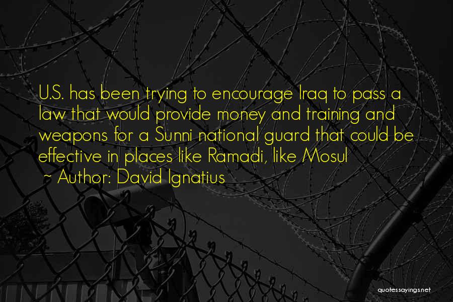 David Ignatius Quotes: U.s. Has Been Trying To Encourage Iraq To Pass A Law That Would Provide Money And Training And Weapons For