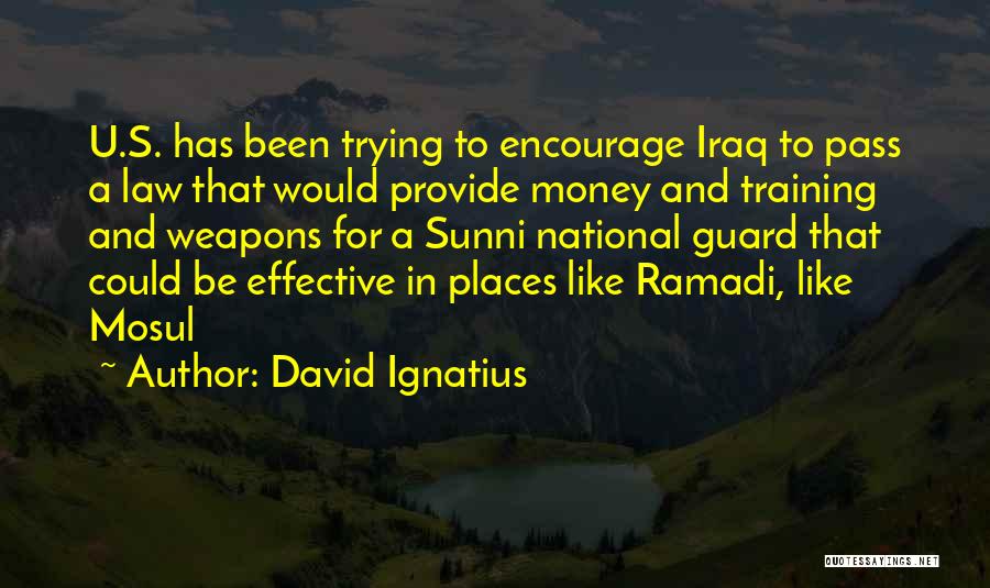 David Ignatius Quotes: U.s. Has Been Trying To Encourage Iraq To Pass A Law That Would Provide Money And Training And Weapons For