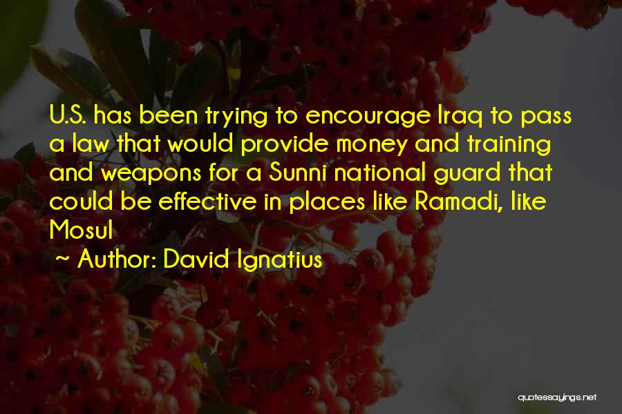 David Ignatius Quotes: U.s. Has Been Trying To Encourage Iraq To Pass A Law That Would Provide Money And Training And Weapons For