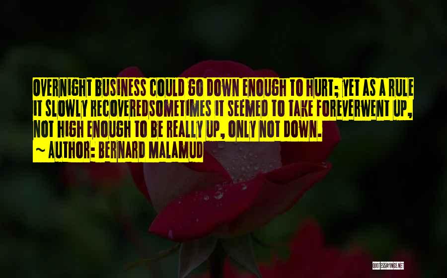 Bernard Malamud Quotes: Overnight Business Could Go Down Enough To Hurt; Yet As A Rule It Slowly Recoveredsometimes It Seemed To Take Foreverwent