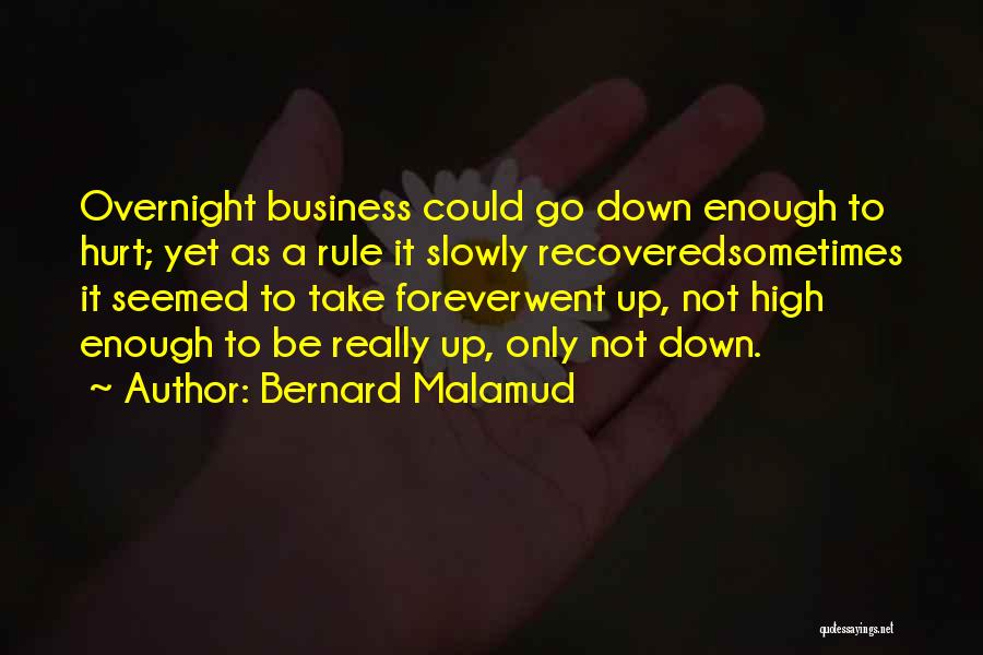 Bernard Malamud Quotes: Overnight Business Could Go Down Enough To Hurt; Yet As A Rule It Slowly Recoveredsometimes It Seemed To Take Foreverwent