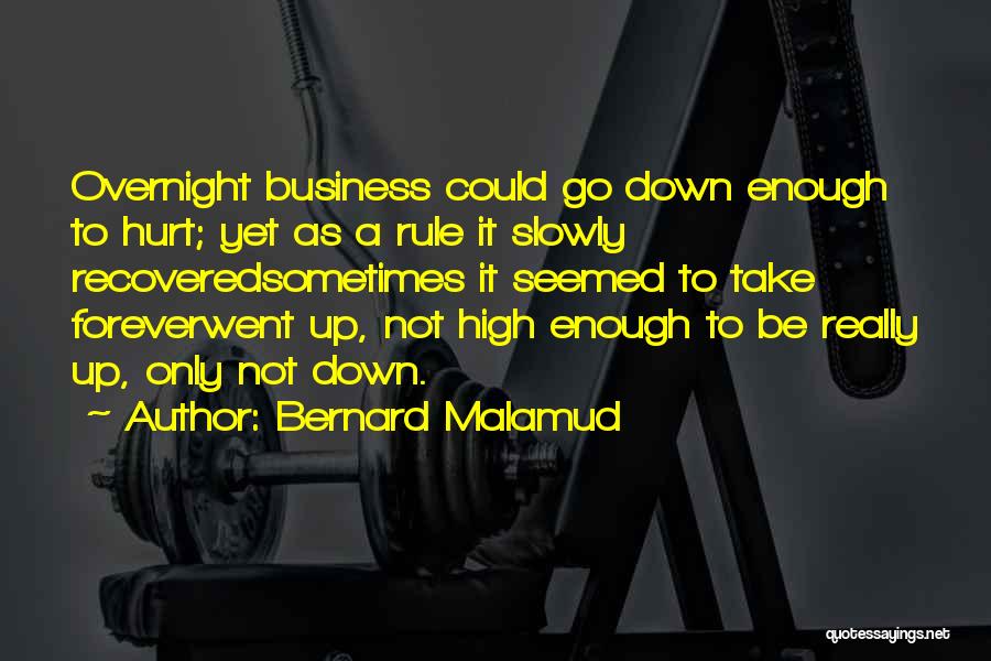 Bernard Malamud Quotes: Overnight Business Could Go Down Enough To Hurt; Yet As A Rule It Slowly Recoveredsometimes It Seemed To Take Foreverwent