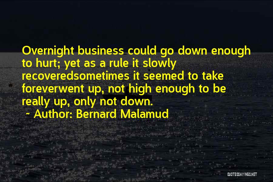 Bernard Malamud Quotes: Overnight Business Could Go Down Enough To Hurt; Yet As A Rule It Slowly Recoveredsometimes It Seemed To Take Foreverwent