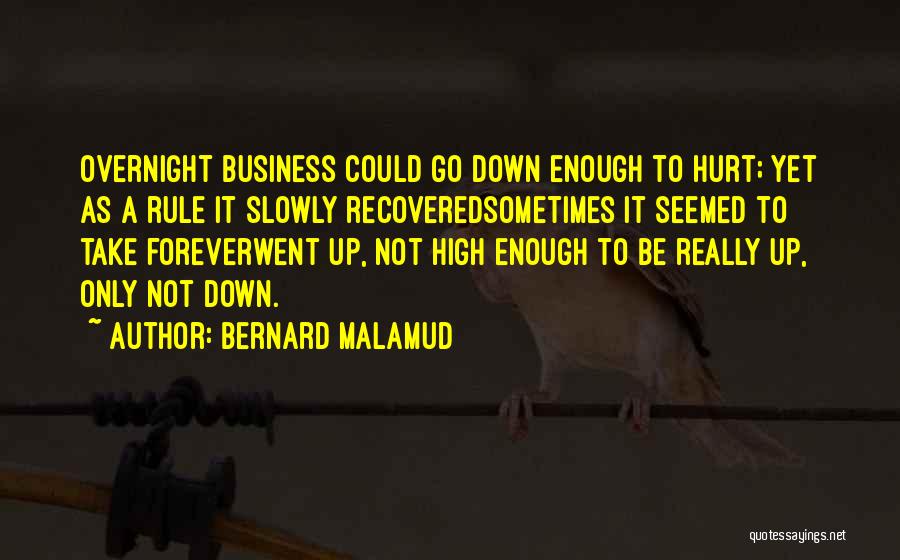 Bernard Malamud Quotes: Overnight Business Could Go Down Enough To Hurt; Yet As A Rule It Slowly Recoveredsometimes It Seemed To Take Foreverwent