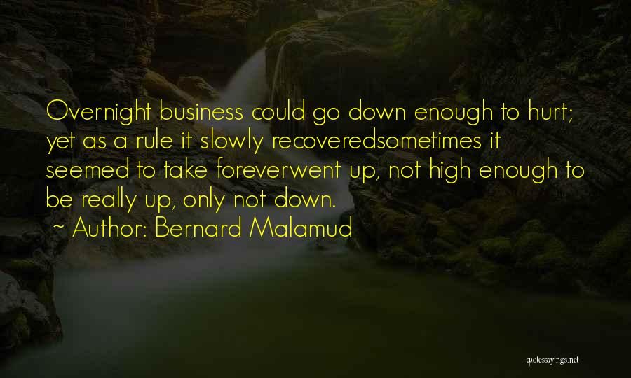 Bernard Malamud Quotes: Overnight Business Could Go Down Enough To Hurt; Yet As A Rule It Slowly Recoveredsometimes It Seemed To Take Foreverwent