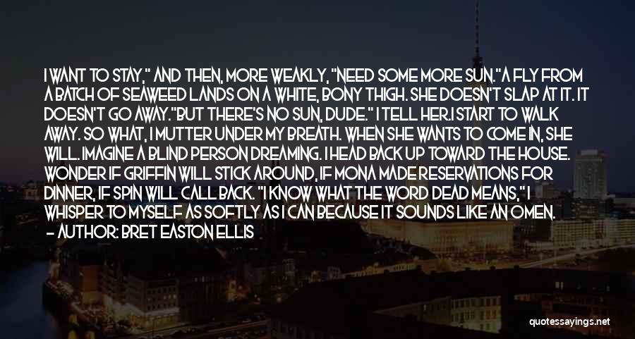 Bret Easton Ellis Quotes: I Want To Stay, And Then, More Weakly, Need Some More Sun.a Fly From A Batch Of Seaweed Lands On