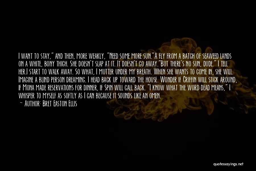 Bret Easton Ellis Quotes: I Want To Stay, And Then, More Weakly, Need Some More Sun.a Fly From A Batch Of Seaweed Lands On