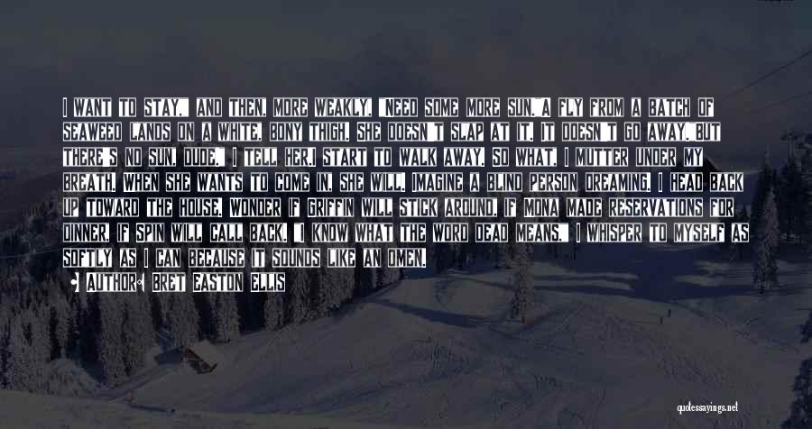 Bret Easton Ellis Quotes: I Want To Stay, And Then, More Weakly, Need Some More Sun.a Fly From A Batch Of Seaweed Lands On