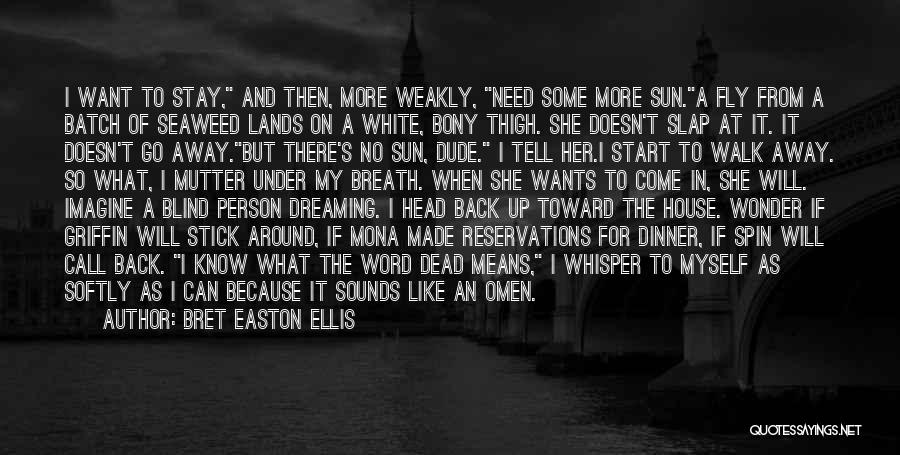 Bret Easton Ellis Quotes: I Want To Stay, And Then, More Weakly, Need Some More Sun.a Fly From A Batch Of Seaweed Lands On