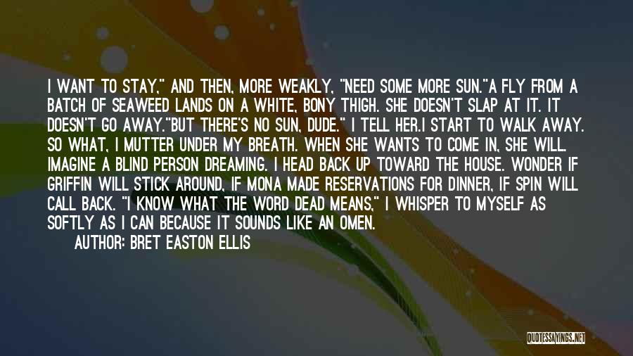 Bret Easton Ellis Quotes: I Want To Stay, And Then, More Weakly, Need Some More Sun.a Fly From A Batch Of Seaweed Lands On