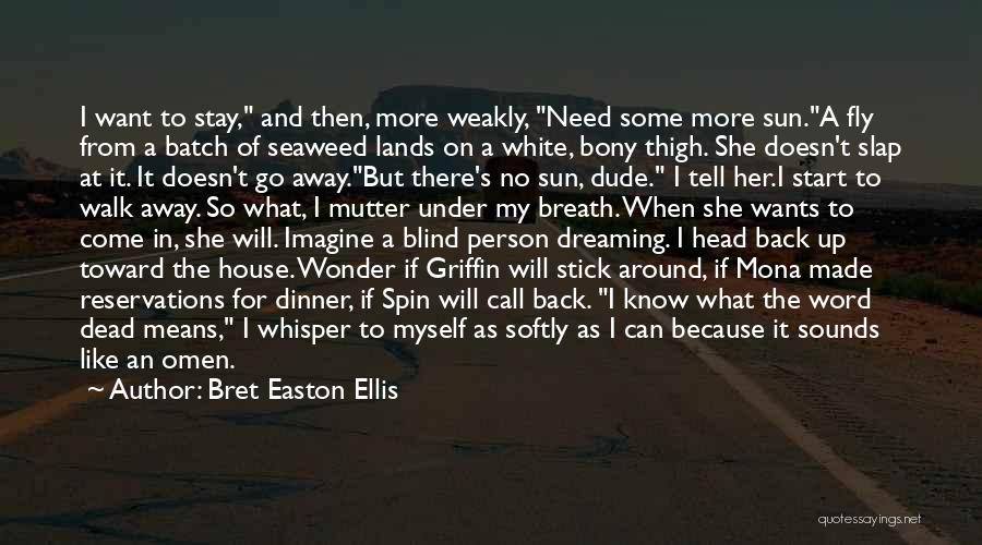 Bret Easton Ellis Quotes: I Want To Stay, And Then, More Weakly, Need Some More Sun.a Fly From A Batch Of Seaweed Lands On