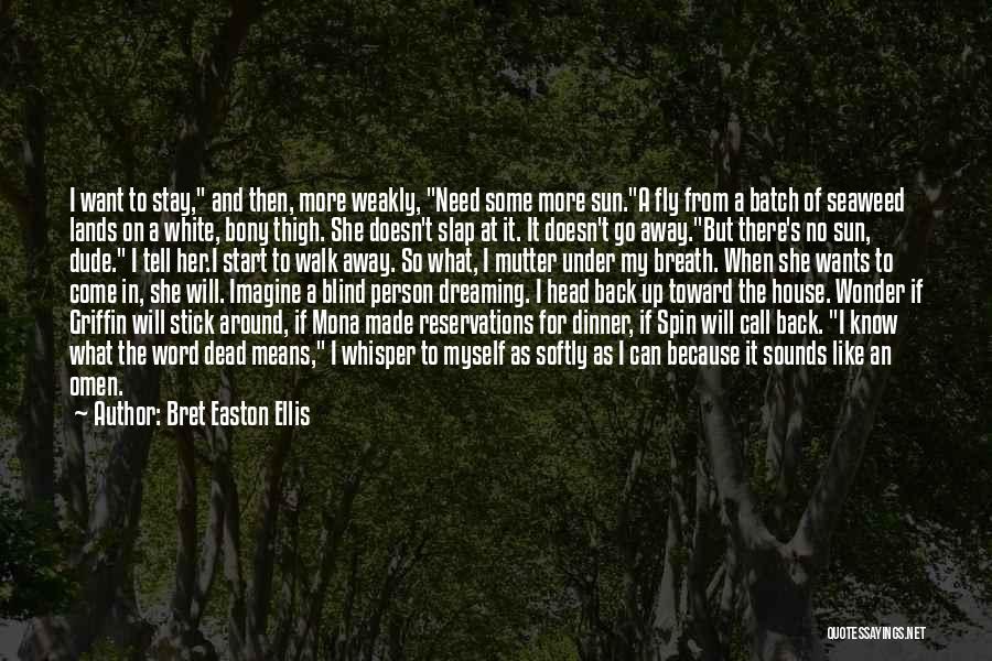 Bret Easton Ellis Quotes: I Want To Stay, And Then, More Weakly, Need Some More Sun.a Fly From A Batch Of Seaweed Lands On