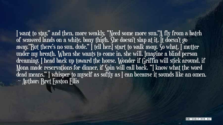 Bret Easton Ellis Quotes: I Want To Stay, And Then, More Weakly, Need Some More Sun.a Fly From A Batch Of Seaweed Lands On