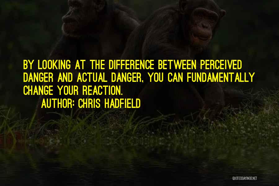 Chris Hadfield Quotes: By Looking At The Difference Between Perceived Danger And Actual Danger, You Can Fundamentally Change Your Reaction.