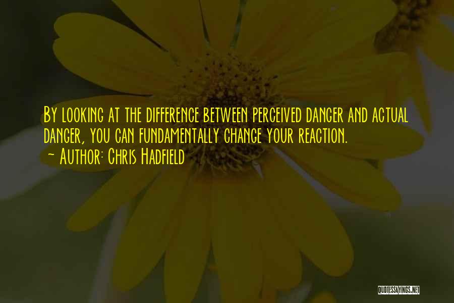 Chris Hadfield Quotes: By Looking At The Difference Between Perceived Danger And Actual Danger, You Can Fundamentally Change Your Reaction.