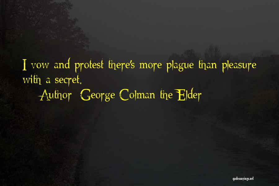 George Colman The Elder Quotes: I Vow And Protest There's More Plague Than Pleasure With A Secret.