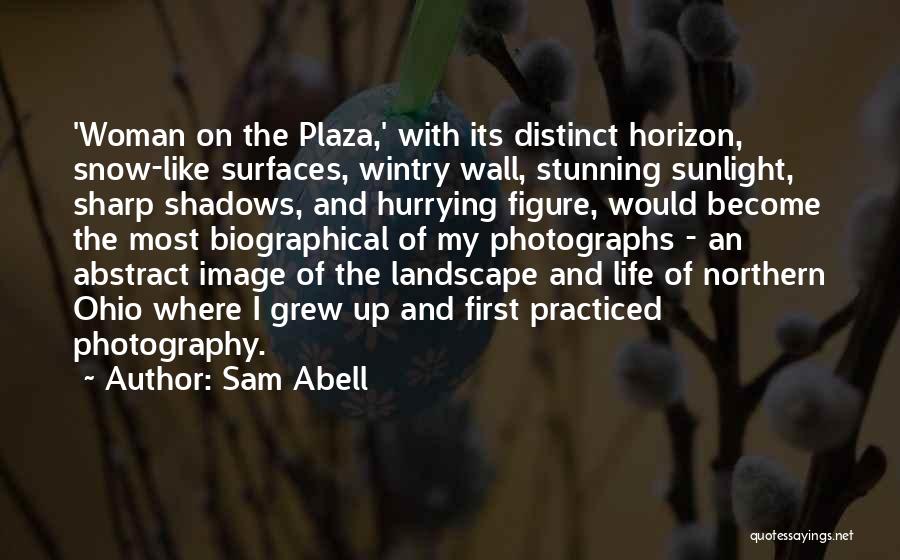 Sam Abell Quotes: 'woman On The Plaza,' With Its Distinct Horizon, Snow-like Surfaces, Wintry Wall, Stunning Sunlight, Sharp Shadows, And Hurrying Figure, Would