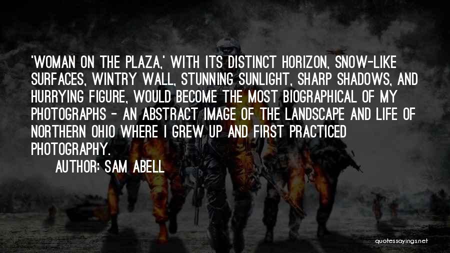 Sam Abell Quotes: 'woman On The Plaza,' With Its Distinct Horizon, Snow-like Surfaces, Wintry Wall, Stunning Sunlight, Sharp Shadows, And Hurrying Figure, Would