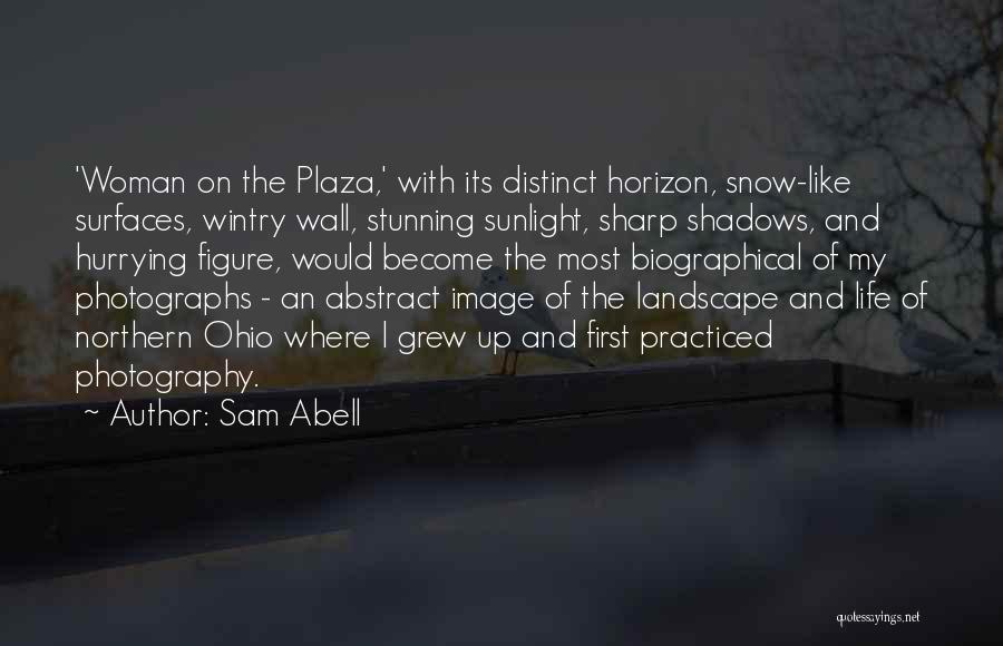 Sam Abell Quotes: 'woman On The Plaza,' With Its Distinct Horizon, Snow-like Surfaces, Wintry Wall, Stunning Sunlight, Sharp Shadows, And Hurrying Figure, Would