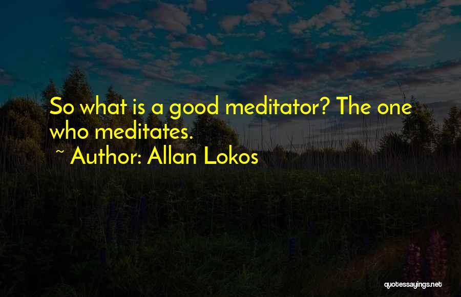 Allan Lokos Quotes: So What Is A Good Meditator? The One Who Meditates.