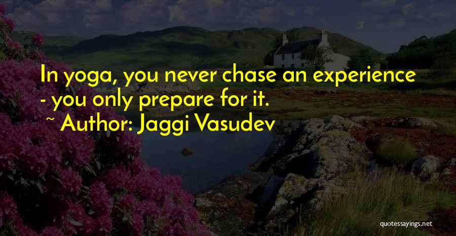 Jaggi Vasudev Quotes: In Yoga, You Never Chase An Experience - You Only Prepare For It.