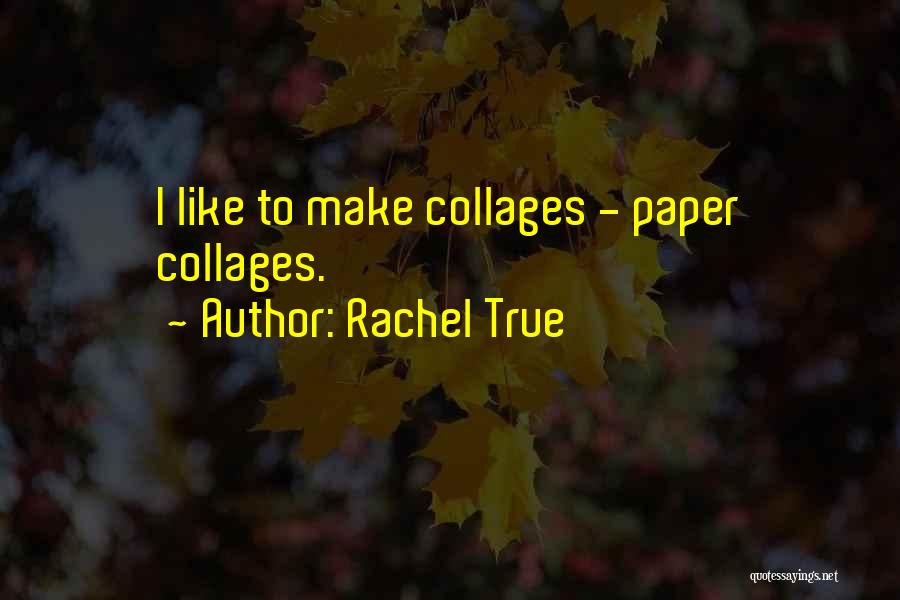 Rachel True Quotes: I Like To Make Collages - Paper Collages.