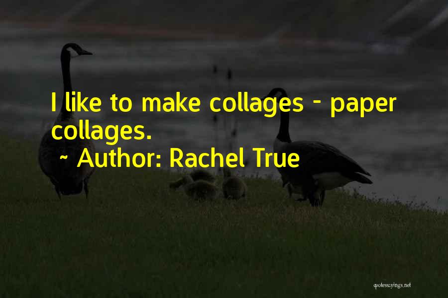 Rachel True Quotes: I Like To Make Collages - Paper Collages.