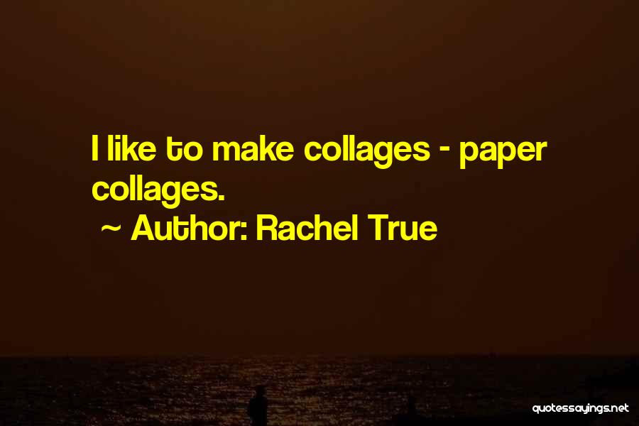 Rachel True Quotes: I Like To Make Collages - Paper Collages.