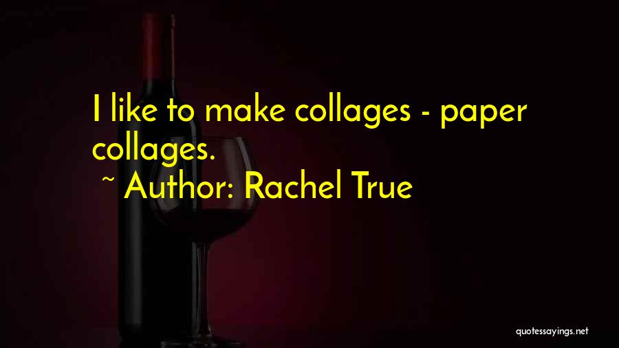 Rachel True Quotes: I Like To Make Collages - Paper Collages.