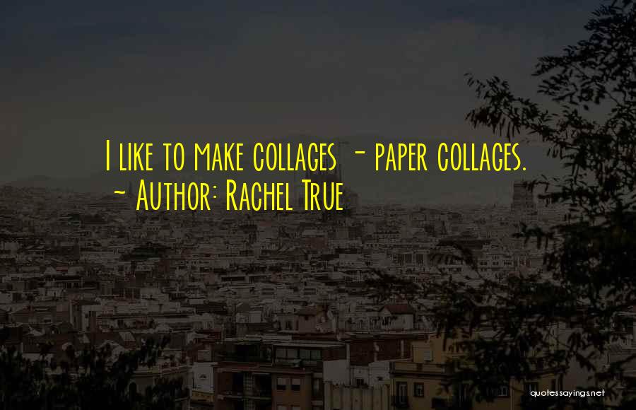 Rachel True Quotes: I Like To Make Collages - Paper Collages.