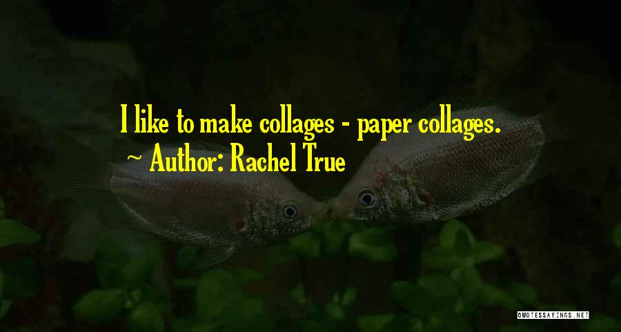 Rachel True Quotes: I Like To Make Collages - Paper Collages.