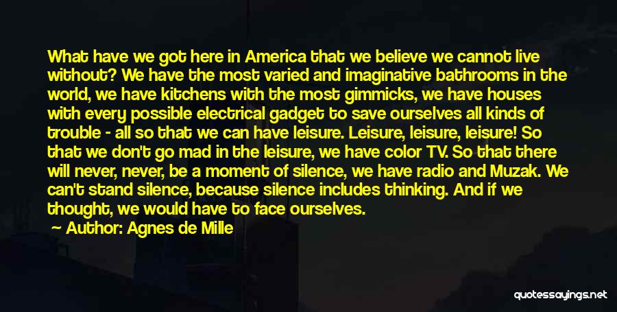 Agnes De Mille Quotes: What Have We Got Here In America That We Believe We Cannot Live Without? We Have The Most Varied And