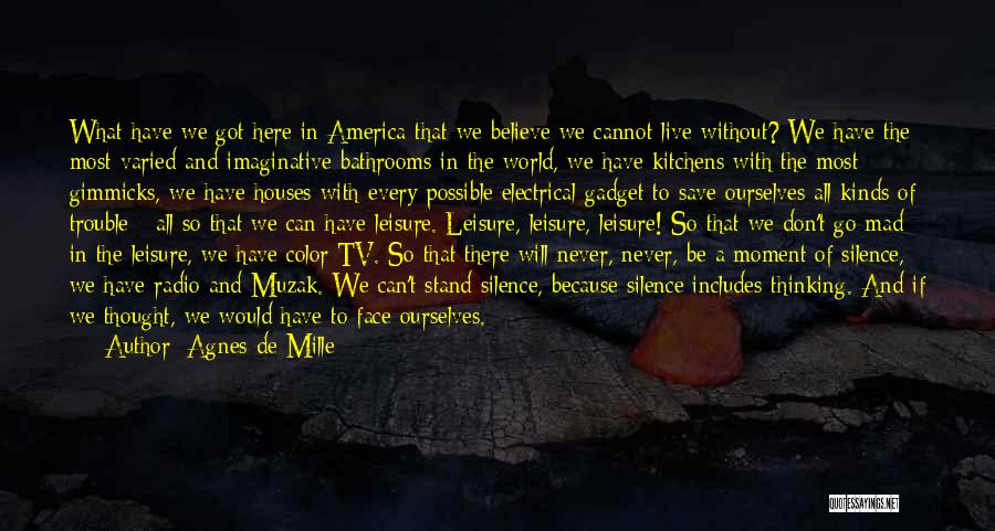 Agnes De Mille Quotes: What Have We Got Here In America That We Believe We Cannot Live Without? We Have The Most Varied And