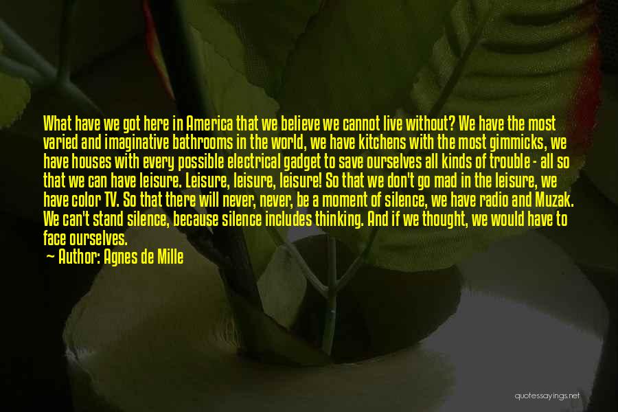 Agnes De Mille Quotes: What Have We Got Here In America That We Believe We Cannot Live Without? We Have The Most Varied And