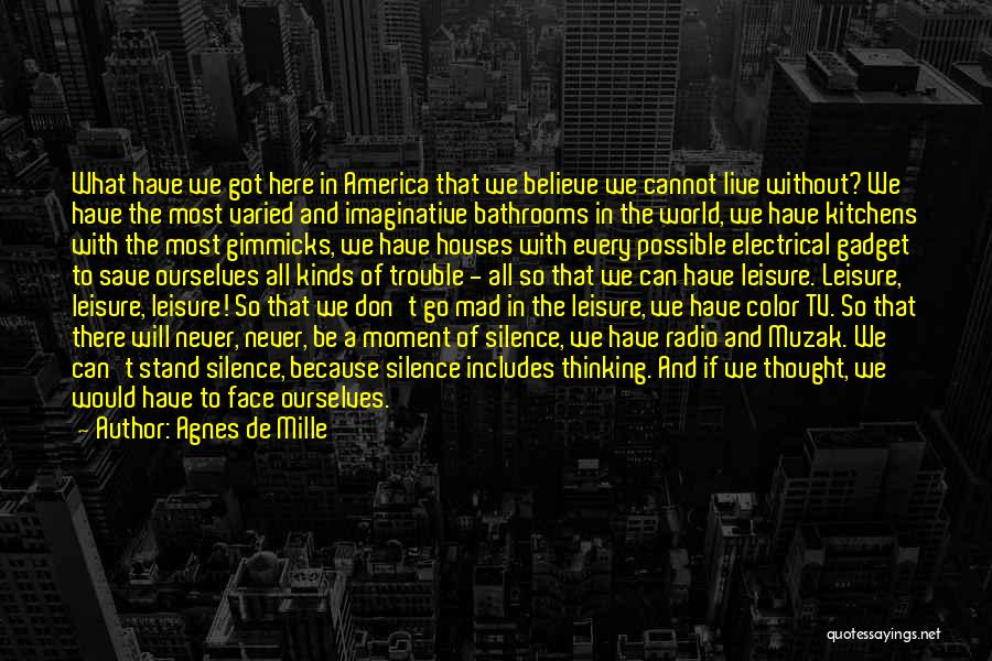 Agnes De Mille Quotes: What Have We Got Here In America That We Believe We Cannot Live Without? We Have The Most Varied And