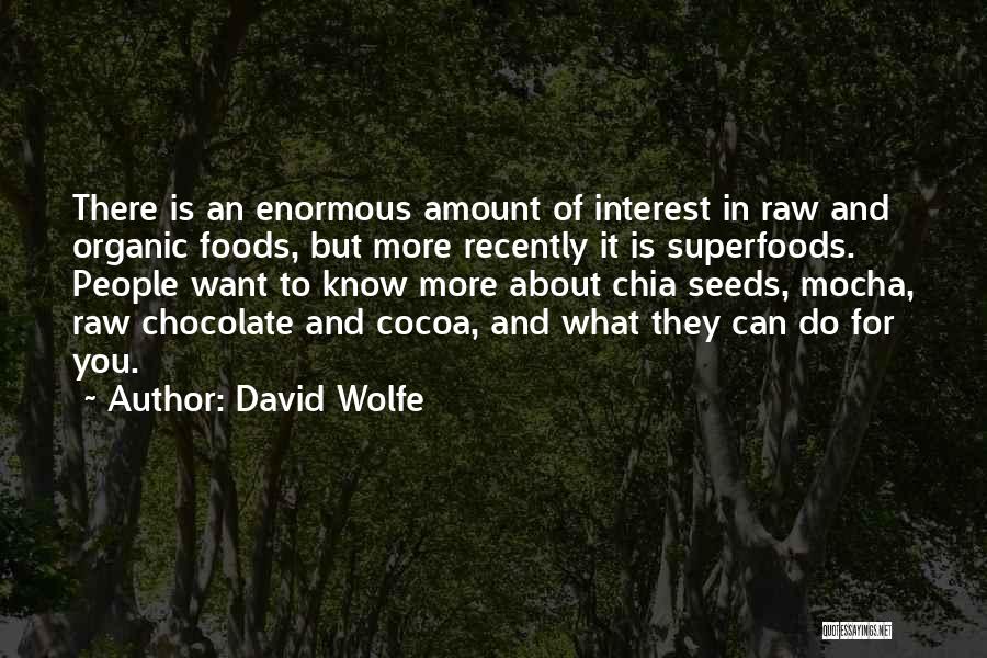 David Wolfe Quotes: There Is An Enormous Amount Of Interest In Raw And Organic Foods, But More Recently It Is Superfoods. People Want