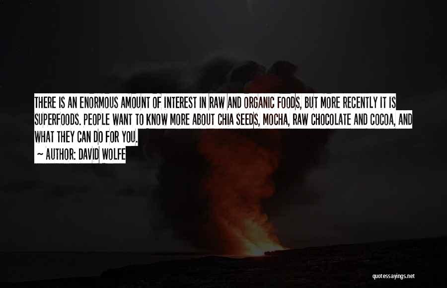 David Wolfe Quotes: There Is An Enormous Amount Of Interest In Raw And Organic Foods, But More Recently It Is Superfoods. People Want