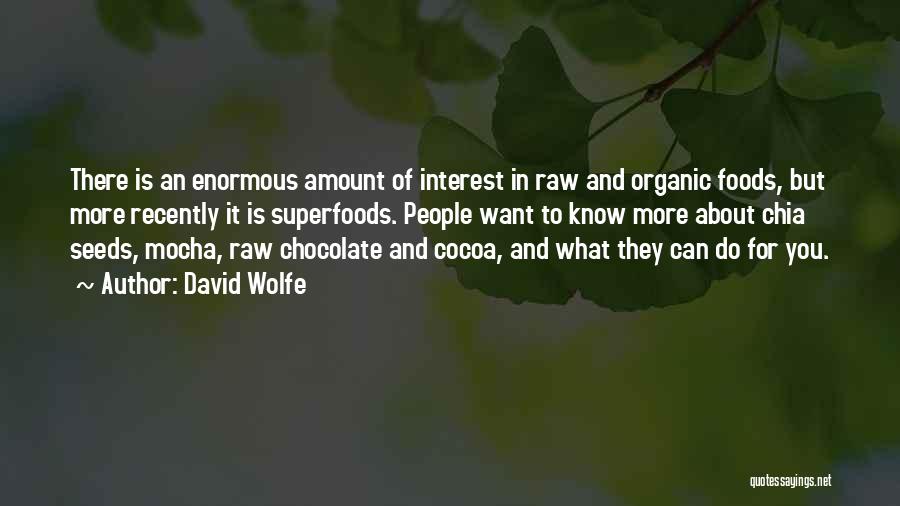 David Wolfe Quotes: There Is An Enormous Amount Of Interest In Raw And Organic Foods, But More Recently It Is Superfoods. People Want