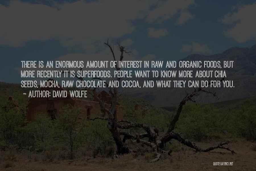 David Wolfe Quotes: There Is An Enormous Amount Of Interest In Raw And Organic Foods, But More Recently It Is Superfoods. People Want