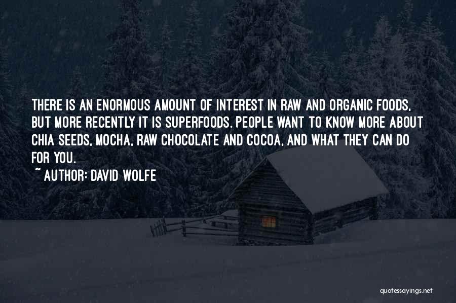 David Wolfe Quotes: There Is An Enormous Amount Of Interest In Raw And Organic Foods, But More Recently It Is Superfoods. People Want