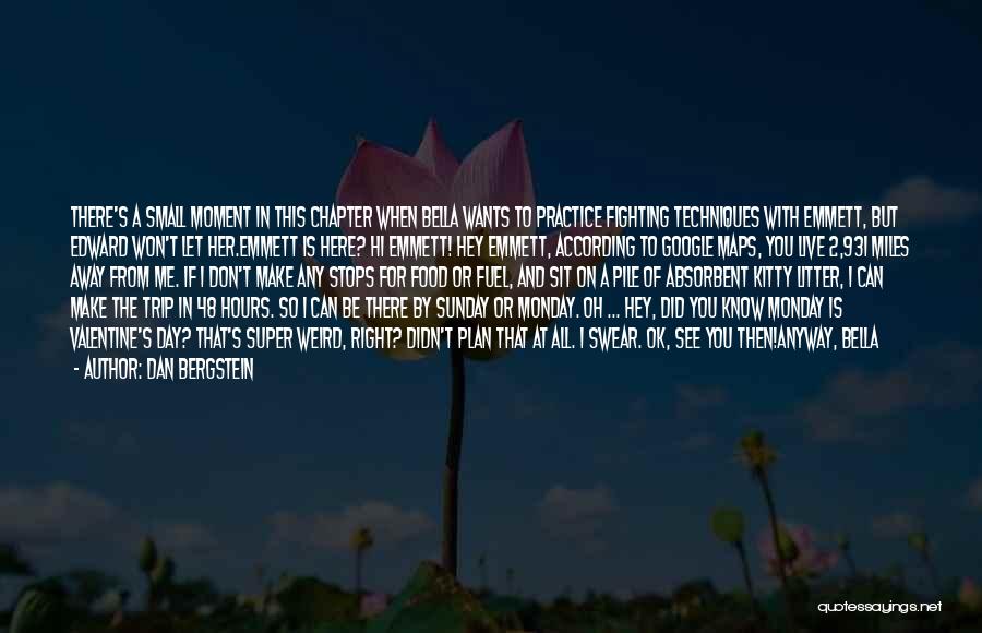 Dan Bergstein Quotes: There's A Small Moment In This Chapter When Bella Wants To Practice Fighting Techniques With Emmett, But Edward Won't Let