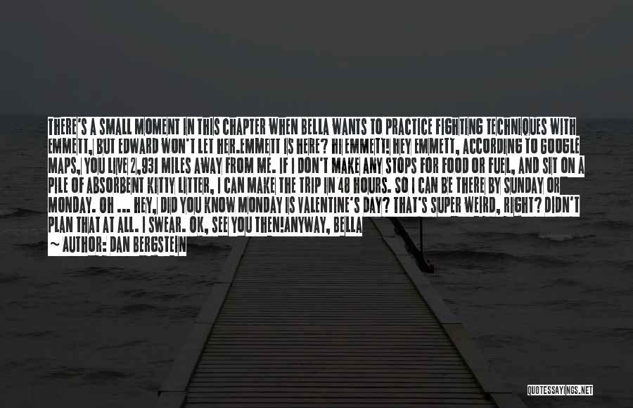 Dan Bergstein Quotes: There's A Small Moment In This Chapter When Bella Wants To Practice Fighting Techniques With Emmett, But Edward Won't Let