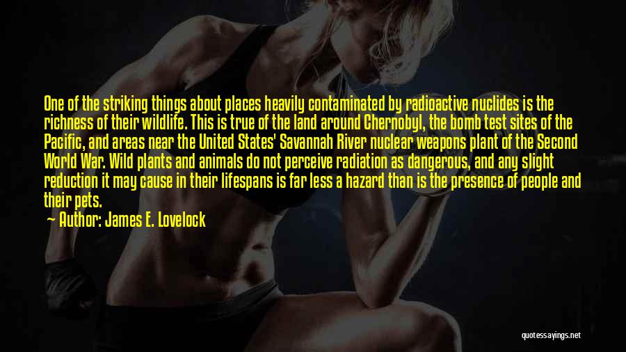 James E. Lovelock Quotes: One Of The Striking Things About Places Heavily Contaminated By Radioactive Nuclides Is The Richness Of Their Wildlife. This Is