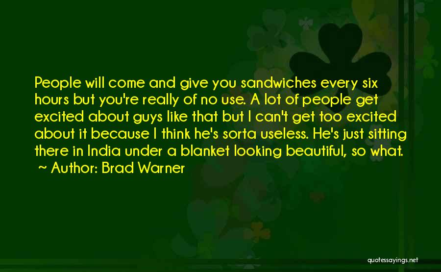 Brad Warner Quotes: People Will Come And Give You Sandwiches Every Six Hours But You're Really Of No Use. A Lot Of People