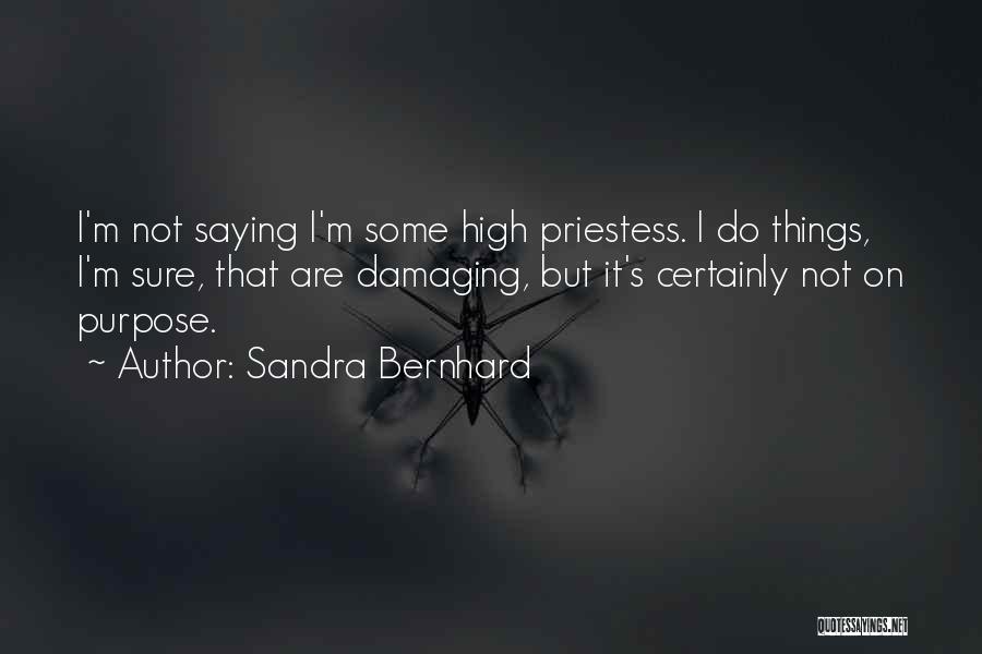 Sandra Bernhard Quotes: I'm Not Saying I'm Some High Priestess. I Do Things, I'm Sure, That Are Damaging, But It's Certainly Not On