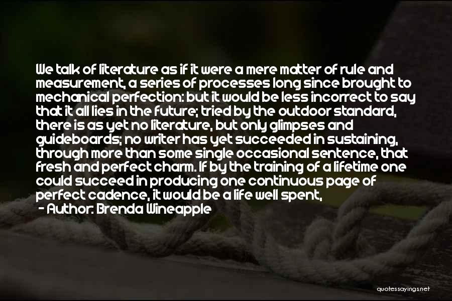 Brenda Wineapple Quotes: We Talk Of Literature As If It Were A Mere Matter Of Rule And Measurement, A Series Of Processes Long